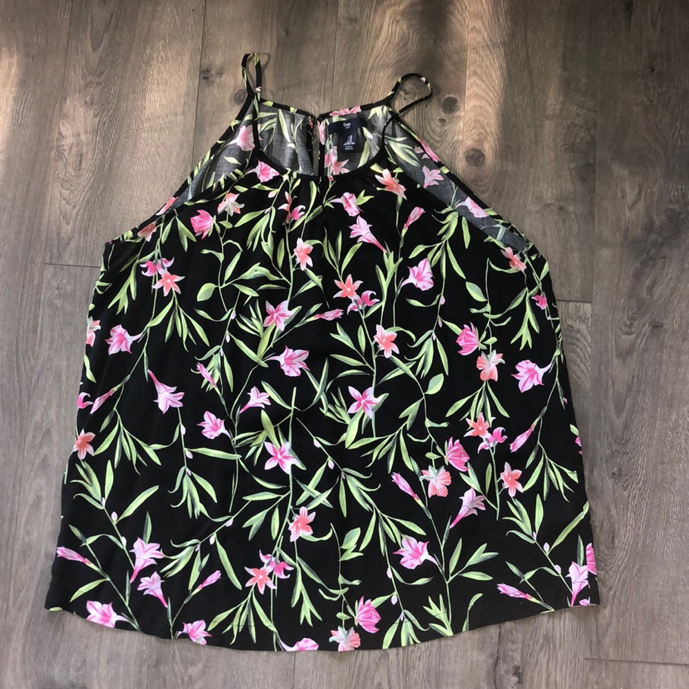 Tropical/Floral Print Gap Tank Top